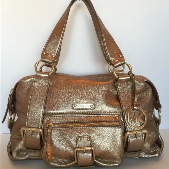 Michael Kors Gold Leather Shoulder Handbag Gold M - Picture 1 of 7